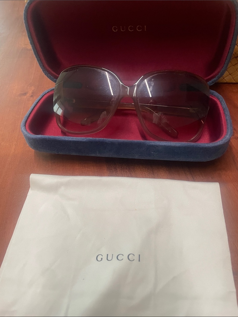 Gucci Women's Oversized Brown Gradient Frame Sunglasses